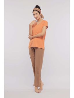 NeceSera - Golden Ochre Supima V Neck Top