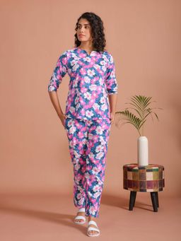 SAY - Women Multi-Color Cotton Top with Pyjama (Set of 2)