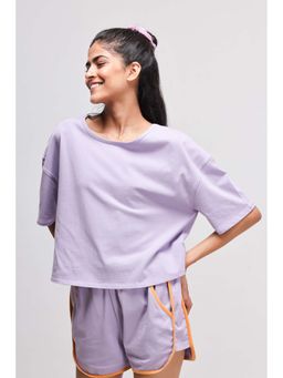 NeceSera - Boxy Purple Cotton Top