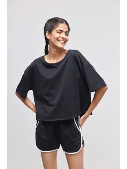 NeceSera - Boxy Black Cotton Top