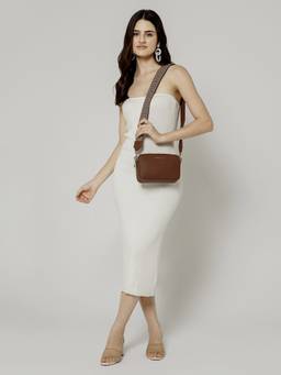 Berrylush - Tan Structured Sling Bag