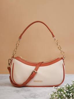 Berrylush - Beige Structured Sling Bag