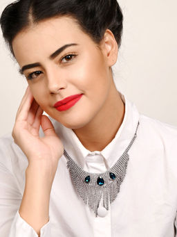 Odette - Sophisticated Turquoise Fringe Necklace