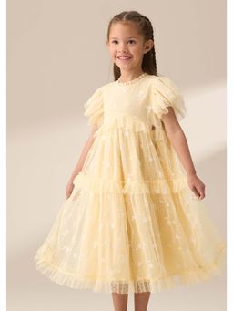 ANGEL & ROCKET - Yellow Luisa Sunshine Embroidered Mesh Dress