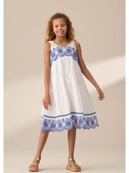 ANGEL & ROCKET - White Sophie Embroidered Sun Dress