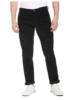 U.S. POLO ASSN. - Men Black Denver Slim Fit Corduroy Casual Trousers
