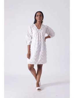 Mala Singh - White Summer Shift Dress