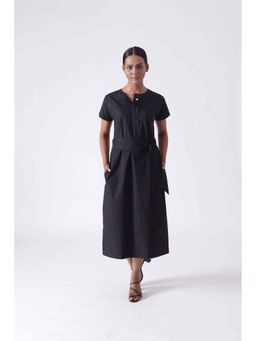 Mala Singh - Black Adele Dress with Belt