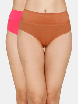 Zivame - Tummy Tucker Hipster High Rise Anti-Microbial Panty (Pack of 2) -Assorted