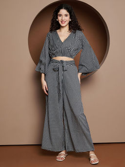 BRINNS - Printed V-Neck Top with Palazzo (Set of 2)