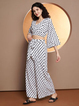 BRINNS - Printed V-Neck Top with Palazzo (Set of 2)