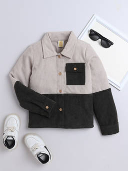AWW HUNNIE - Beige Corduroy Full Sleeves Shirt