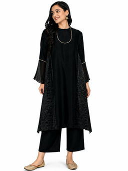 HAAVI BY PURAB - Black Aish Chanderi Kurta