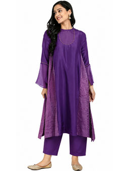 HAAVI BY PURAB - Purple Aish Chanderi Kurta