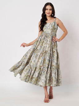 SILCHIC - Women's Floral Printed Summer Tiered Dress
