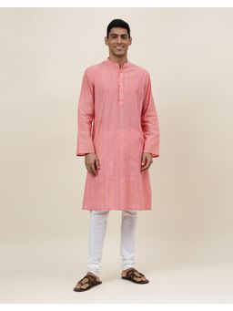 Fabindia - Pink Cotton Woven Long Kurta