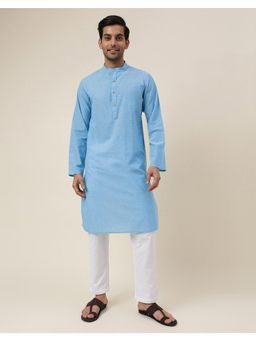 Fabindia - Blue Cotton Woven Long Kurta