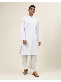 Fabindia - White Cotton Woven Slim Fit Long Kurta