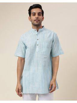 Fabindia - Turquoise Cotton Woven Short Kurta
