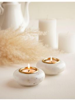 Marbleous - Oval T-Light Candle Holder Pack Of 2