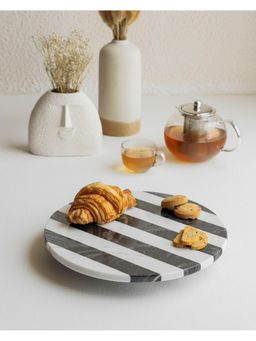 Marbleous - Marble Platter Lazy Susan Black & White