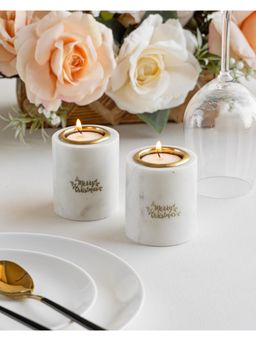 Marbleous - Merry Christmas Candle Holder (Pack Of 2)