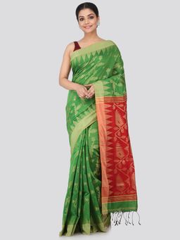 PinkLoom - Women's Cotton Silk Saree With Unstitched Blouse Piece