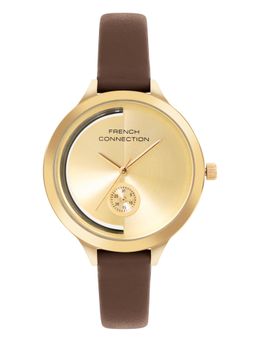 French Connection - Gold Dial Analog Side Second Watch (FCB12BRL) (M)