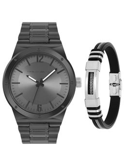 French Connection - Grey Dial Analog Watch with Bracelet (FCW17BM) (Set of 2) (M)