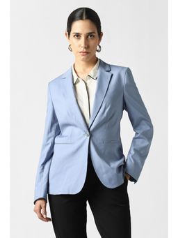Van Heusen - Women Light Blue Solid Blazer