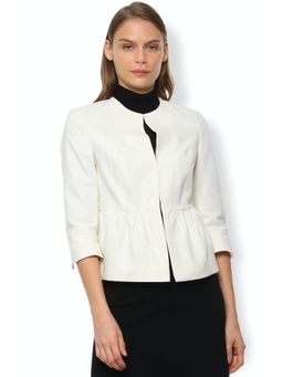 Van Heusen - Women White Solid Blazer