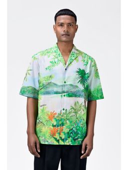 Genes Lecoanet Hemant - Easy Fit Mens Shirt With Tropical Landscape Print