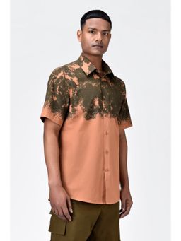 Genes Lecoanet Hemant - Regular Fit Cotton Poplin Half Sleeve Shirt With Canopy Print