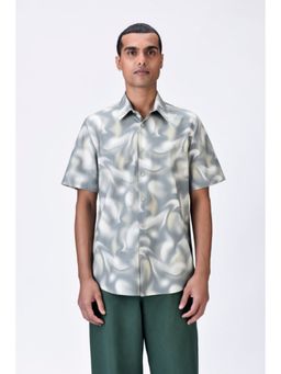 Genes Lecoanet Hemant - Giza Cotton Half Sleeve Shirt With Aurora Print