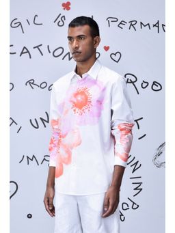 Genes Lecoanet Hemant - Anemone Flower Regular Fit Shirt- Coral