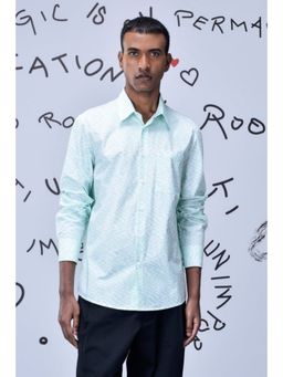 Genes Lecoanet Hemant - Labyrinth Cotton Regular Fit Shirt- Nile Green