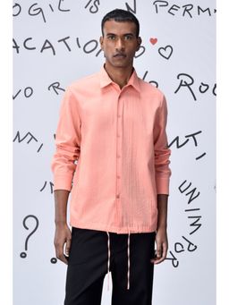 Genes Lecoanet Hemant - Drawstring Regular Fit Shirt-Coral Peach
