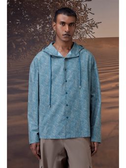 Genes Lecoanet Hemant - Retro Blue Hooded Shirt