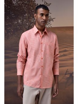 Genes Lecoanet Hemant - Soft Coral Micro-Dot Giza Cotton Poplin Shirt