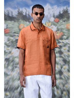 Genes Lecoanet Hemant - Dark Caramel Linen Polo