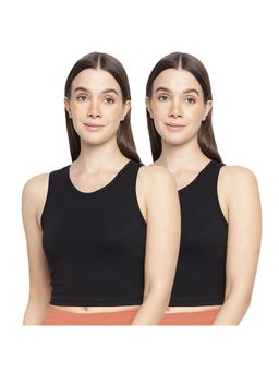 La Intimo - Women Black Teeny Weeny Camisoles (Pack of 2)