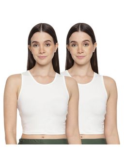 La Intimo - Women White Teeny Weeny Camisoles (Pack of 2)