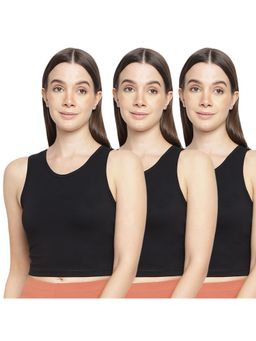 La Intimo - Women Black Teeny Weeny Camisoles (Pack of 3)