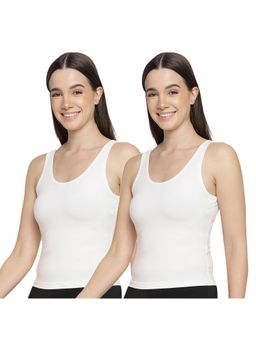 La Intimo - Women White Playful Dreamer Camisoles (Pack of 2)