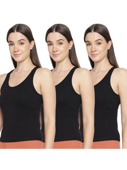 La Intimo - Women Black Playful Dreamer Camisoles (Pack of 3)