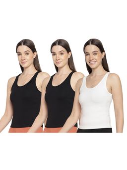 La Intimo - Women Black and White Playful Dreamer Camisoles (Pack of 3)