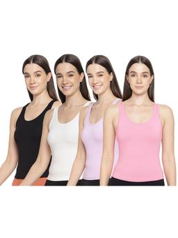 La Intimo - Women Multi-Color Playful Dreamer Camisoles (Pack of 4)
