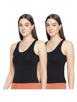 La Intimo - Women Black Inner Prankster Camisoles (Pack of 2)