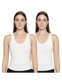 La Intimo - Women White Inner Prankster Camisoles (Pack of 2)