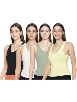 La Intimo - Women Multi-Color Inner Prankster Camisoles (Pack of 4)